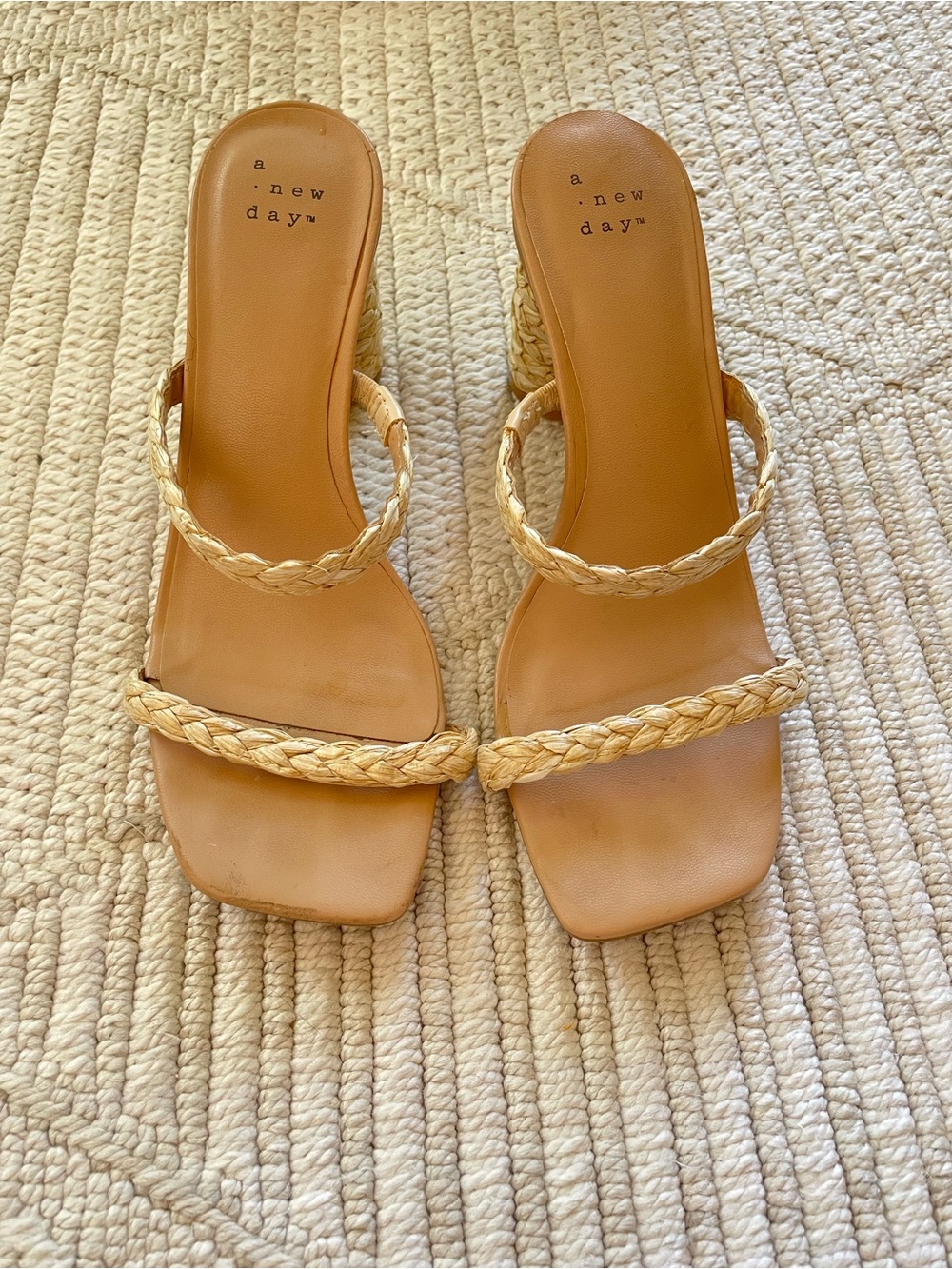 Tan Braided Heeled Sandals
